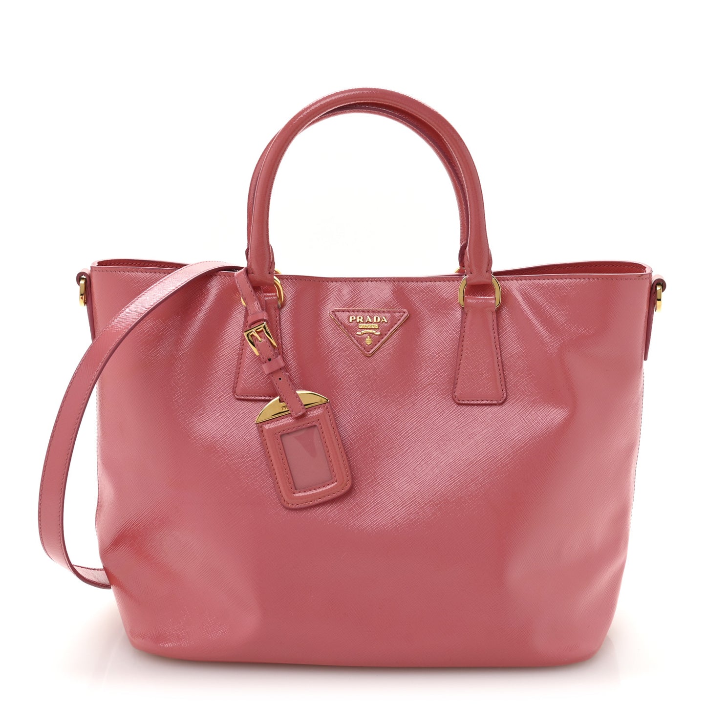 Saffiano Vernice Galleria Shopping Tote Begonia