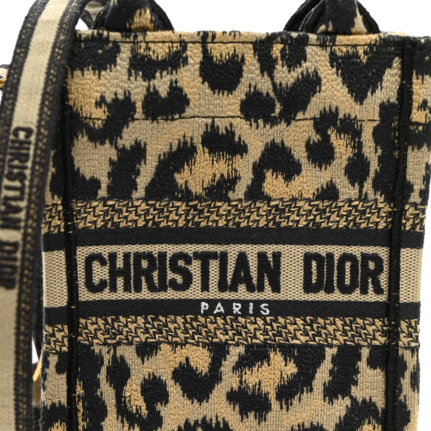 Christian Dior Canvas Mizza Embroidered Mini Book Tote Phone Bag Beige 7 of 10