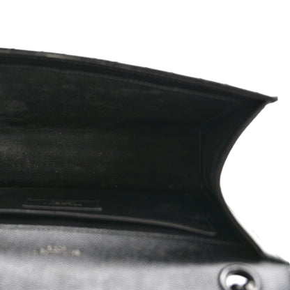 Saint Laurent Grain De Poudre Textured Mixed Matelasse Triquilt Medium Monogram Monochrome Satchel Black 5 of 13
