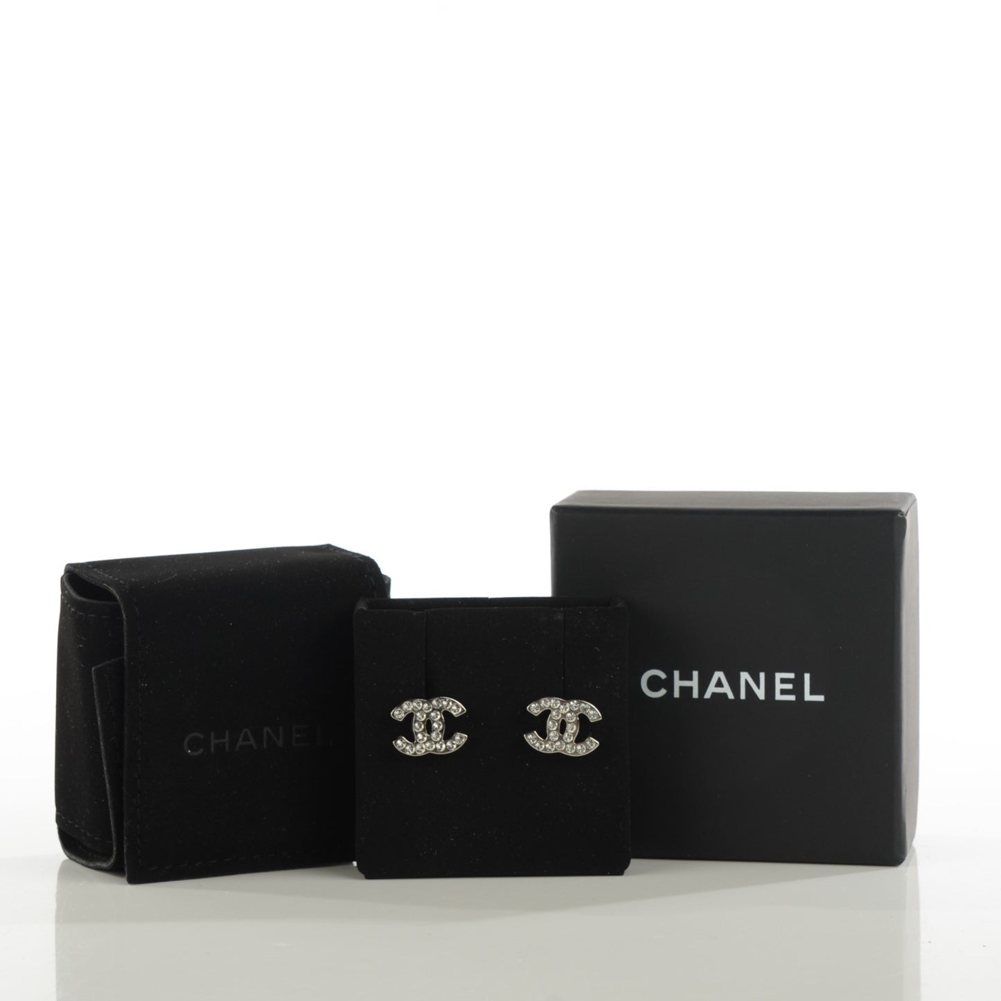 Crystal Timeless CC Earrings Silver