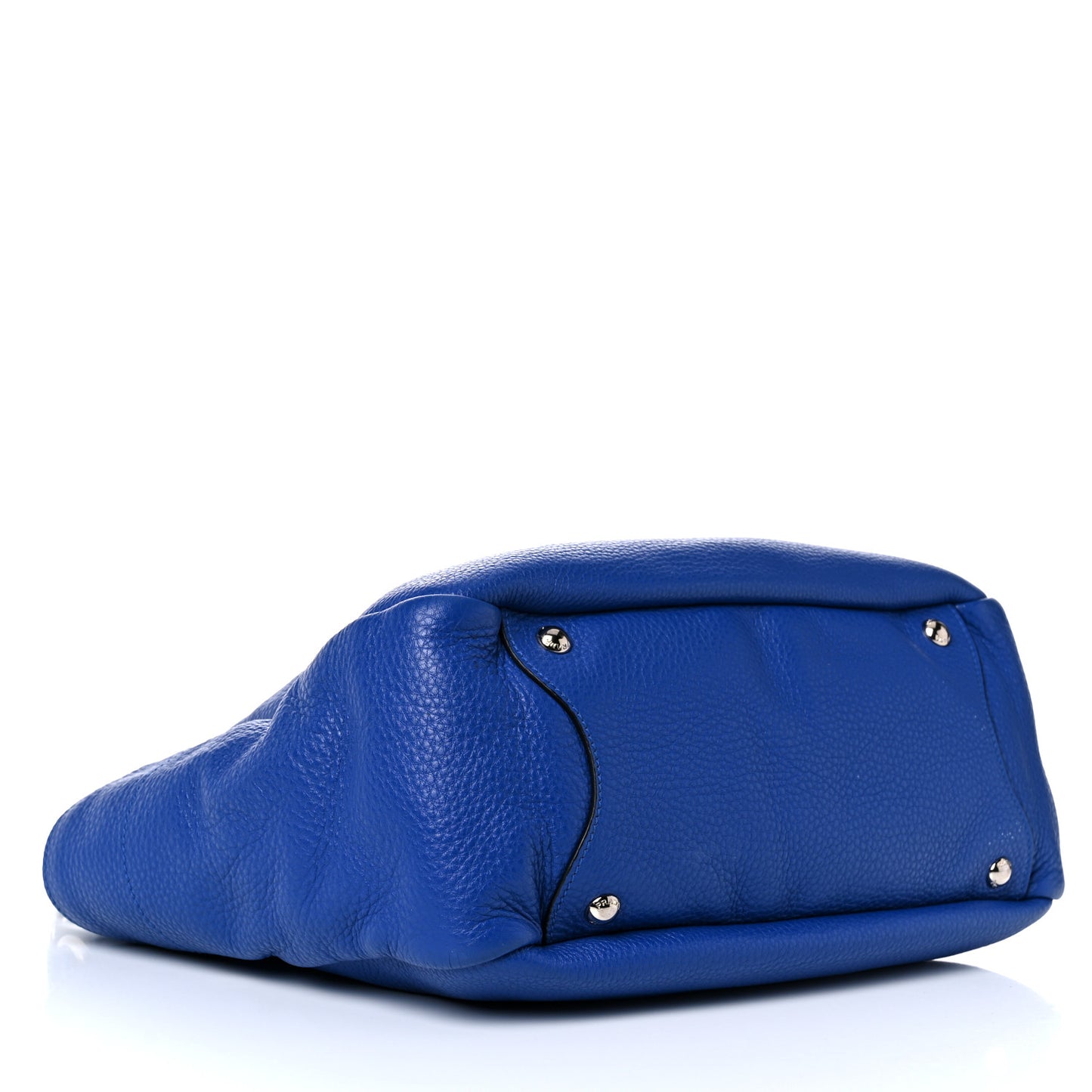 Vitello Daino Side Pocket Hobo Azzurro