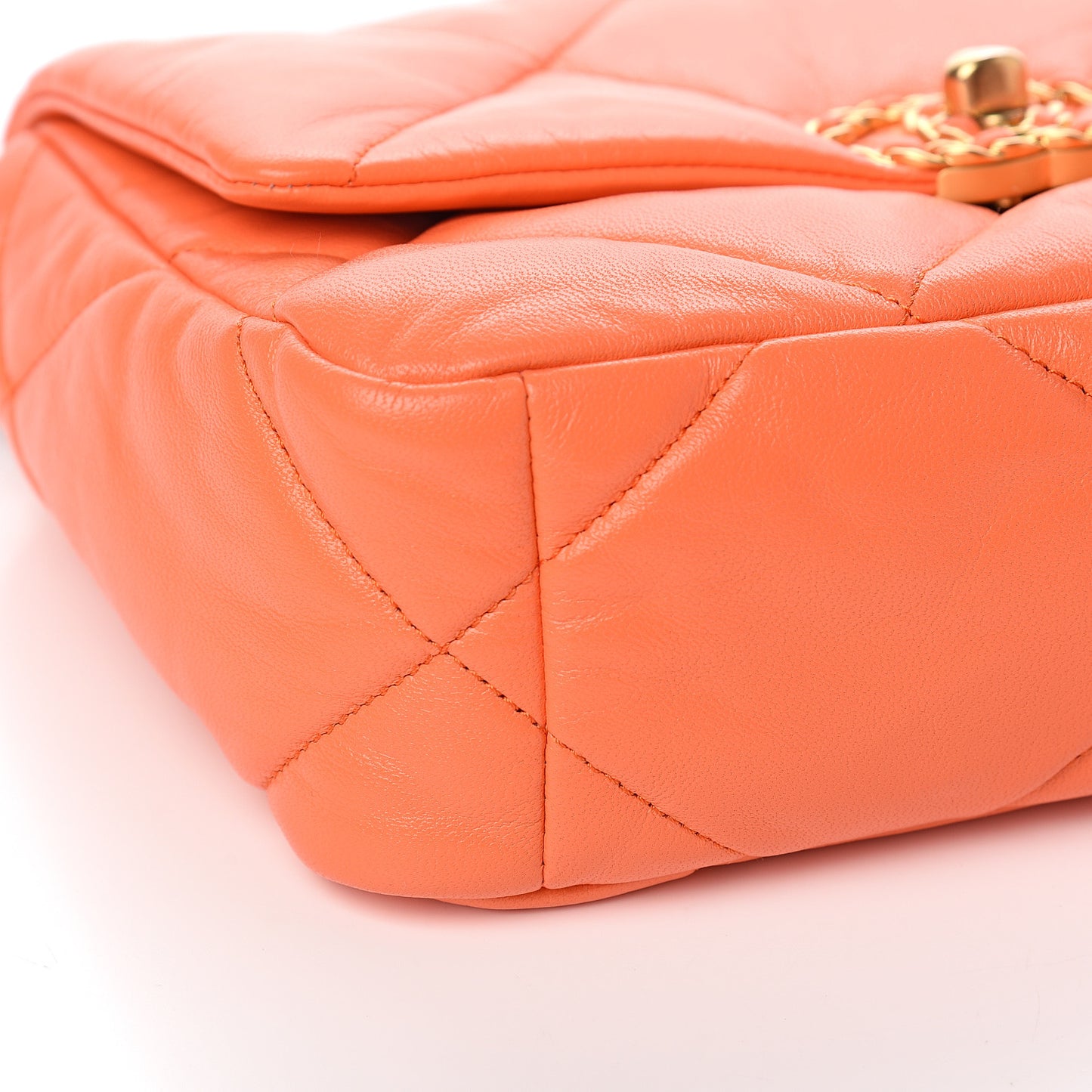 Goatskin Quilted Medium 19 Flap Orange