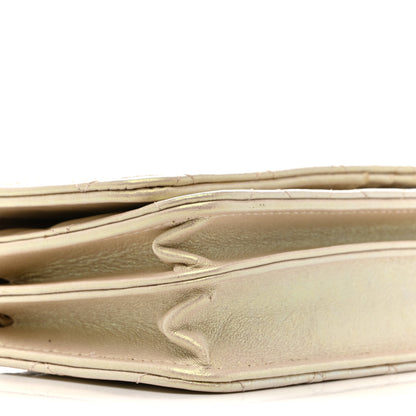 Chanel Iridescent Lambskin Quilted Mini Wallet On Chain WOC Ivory 9 of 14