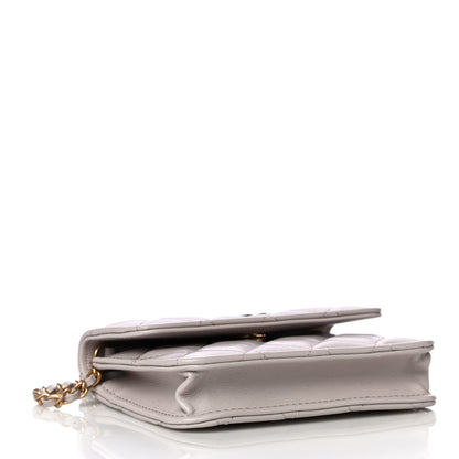 Chanel Lambskin Quilted Pearl Crush Clutch With Chain Light Purple 3 of 12