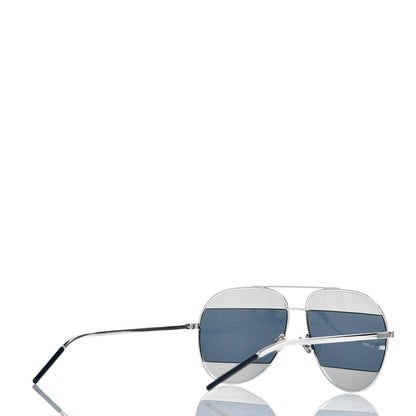 Christian Dior Split 1 Aviator Sunglasses Silver Blue 4 of 9