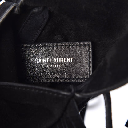 Saint Laurent Suede Fringe Toy Monogram Anita Crossbody Bag Black 6 of 7