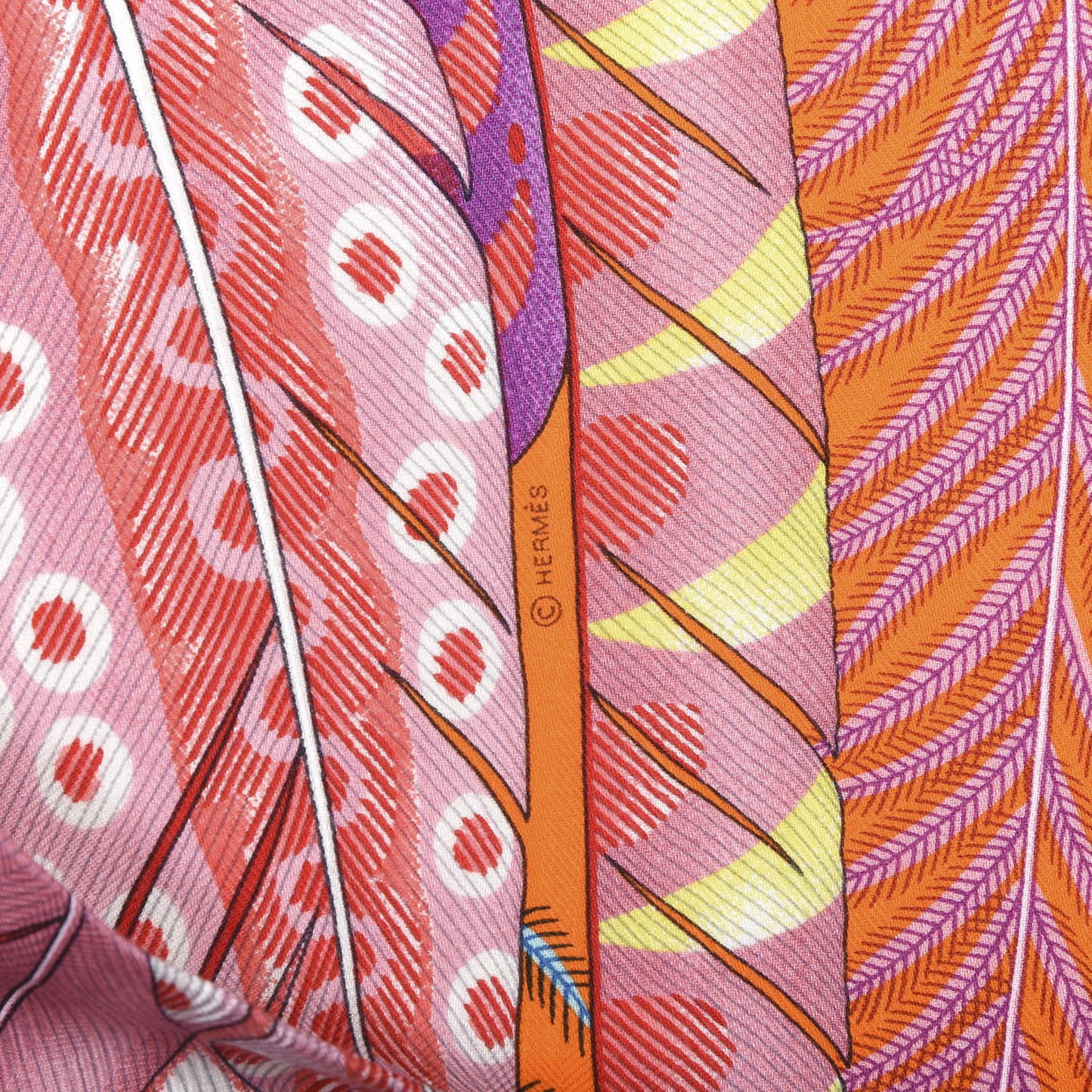 Cashmere Silk Plumes En Fete Shawl 140 Orange Mauve Multicolor