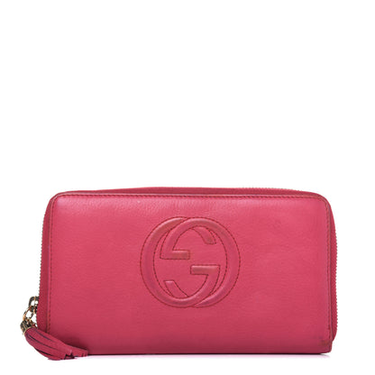 Gucci Pebbled Calfskin Soho Zip Around Wallet Red 1 of 8