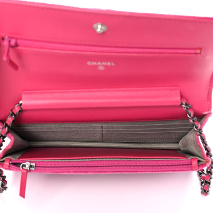 Chanel Velvet Quilted Boy Wallet On Chain WOC Fuchsia 10 of 14