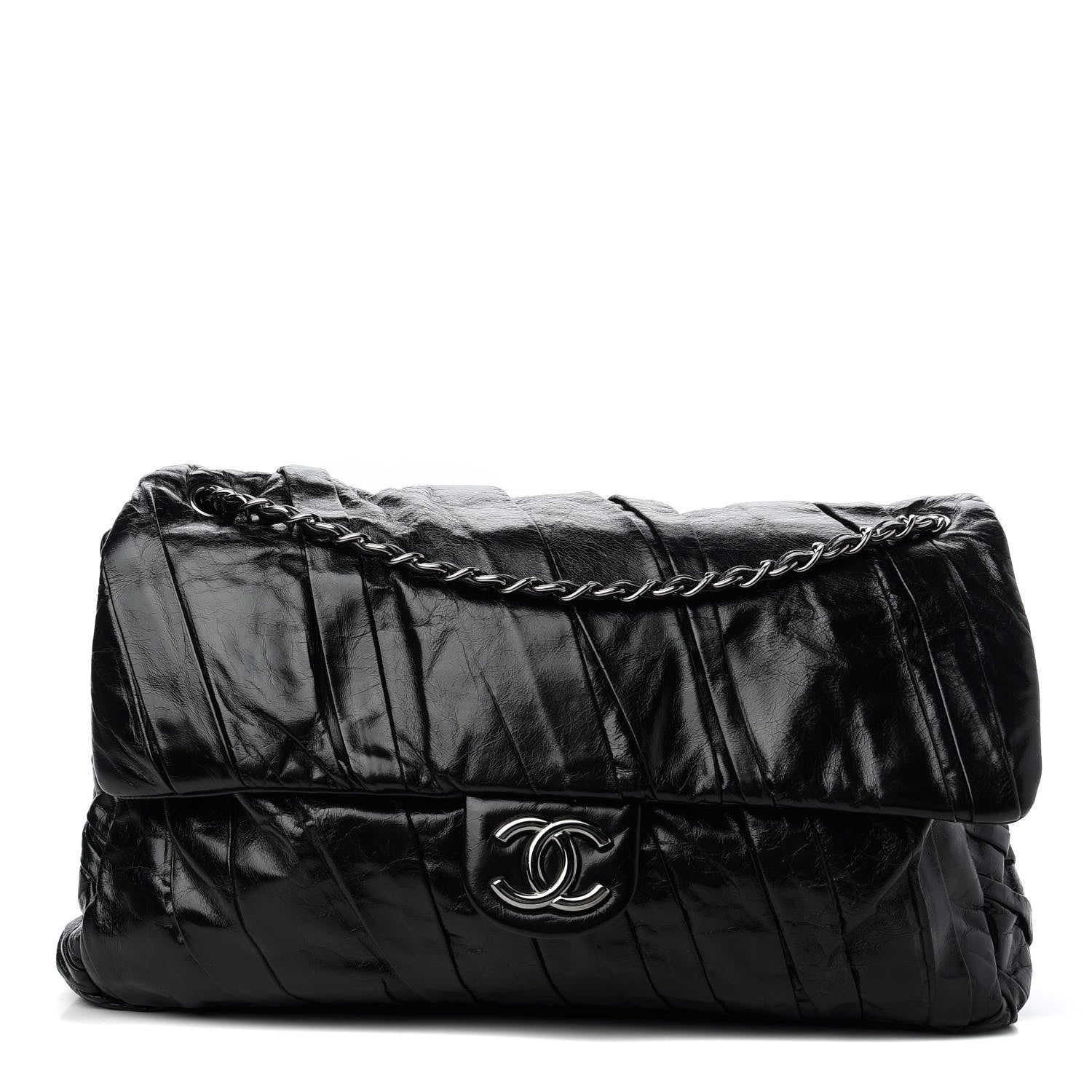 Chanel Glazed Calfskin Twisted Maxi Flap Black 1 of 10
