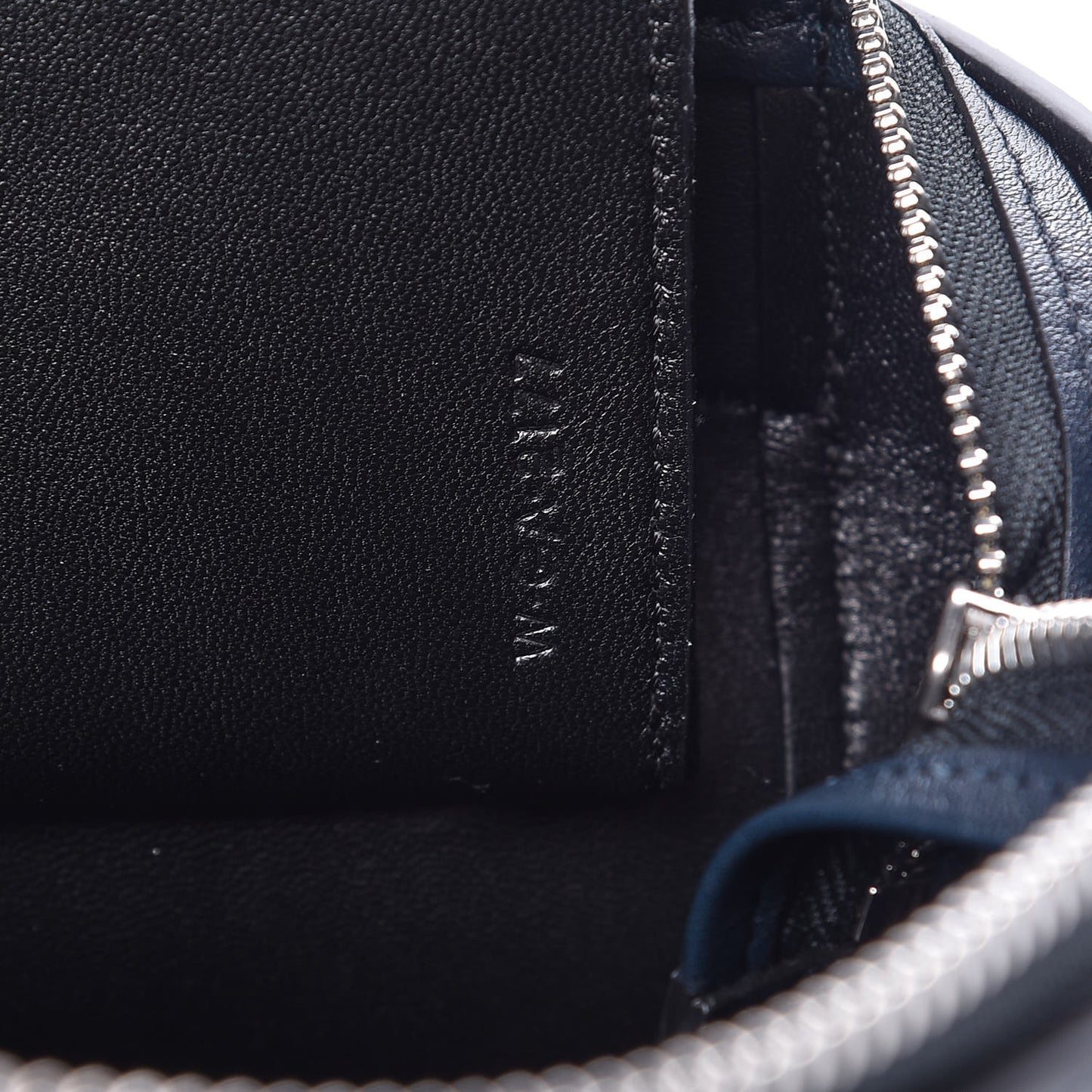 Smooth Calfskin Micro Bi-Color Braided Belt Bag Dark Sea