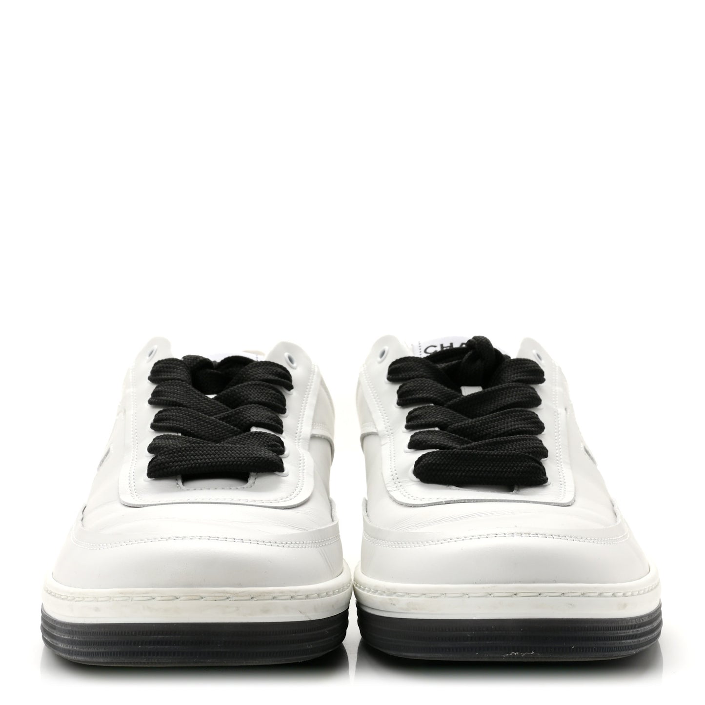 Calfskin CC Womens Sneakers 40 White Black