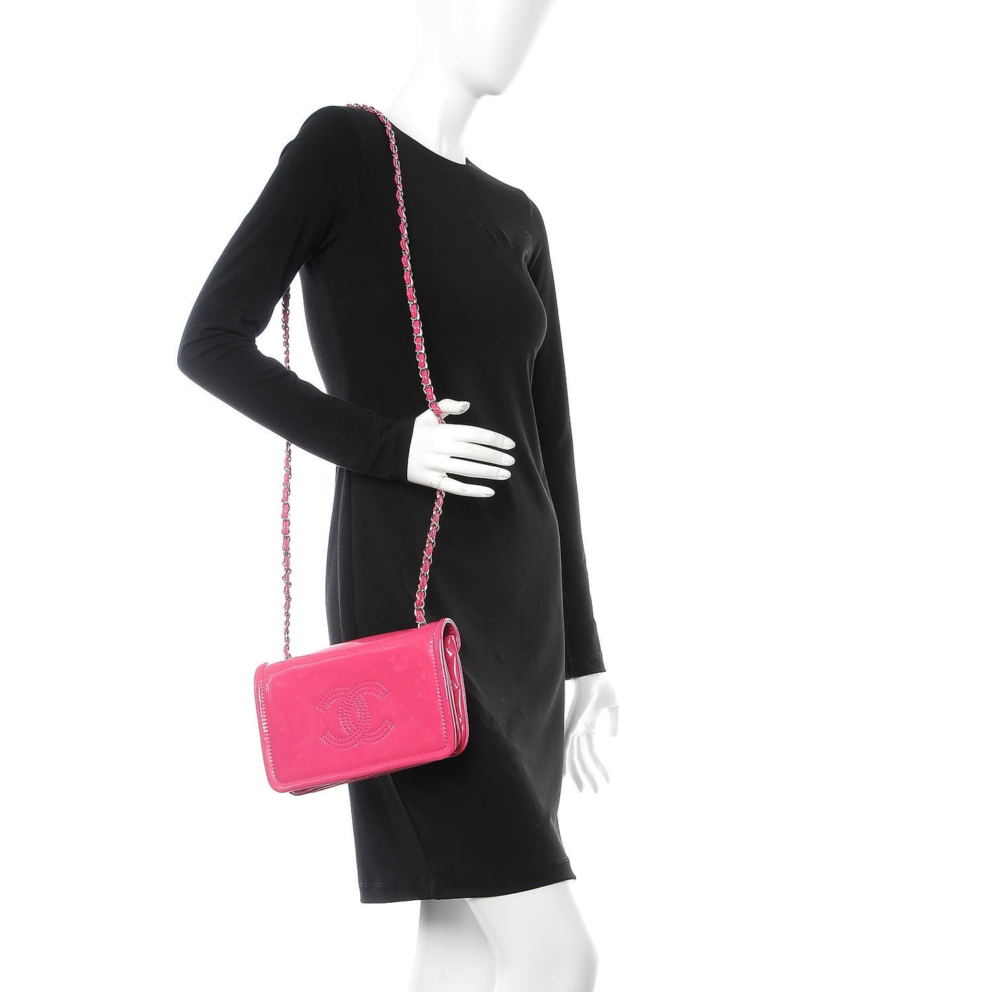 Vinyl Small Lipstick Flap Fuchsia