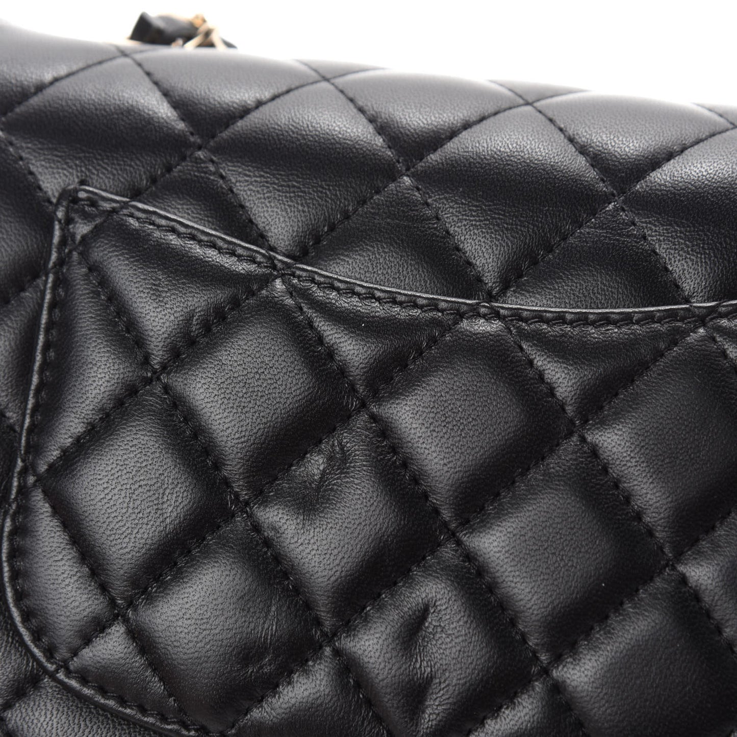 Lambskin Quilted Mini Rectangular Flap Black