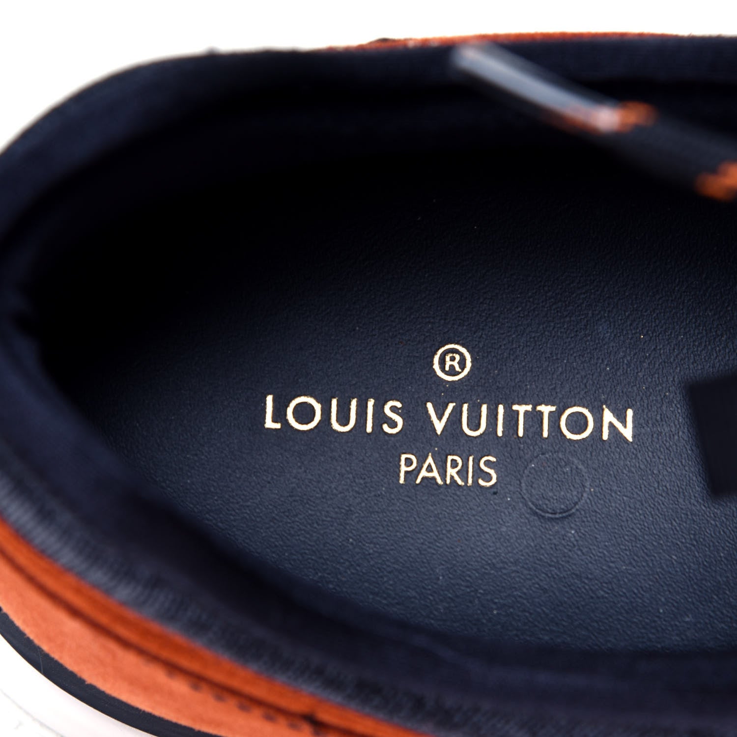 Louis Vuitton Metallic Patent Suede Run Away Sneakers 10 Orange 6 of 6