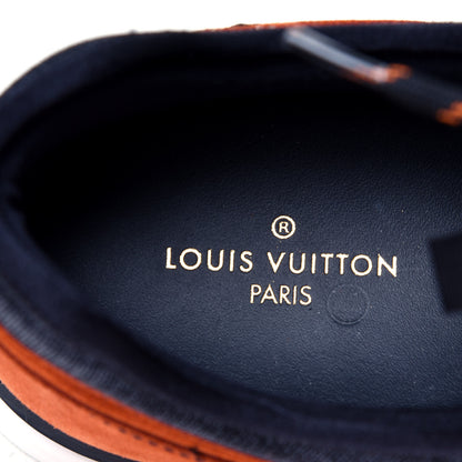Louis Vuitton Metallic Patent Suede Run Away Sneakers 10 Orange 6 of 6