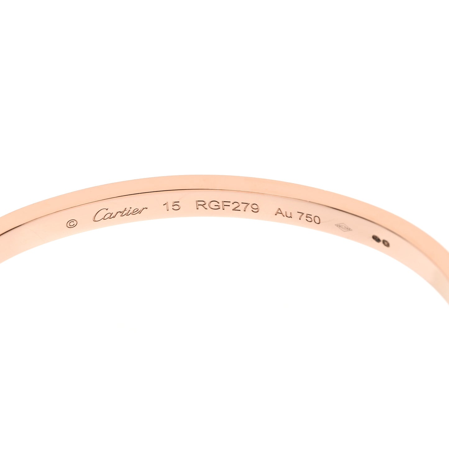 18K Pink Gold 6 Diamond Small LOVE Bracelet 15