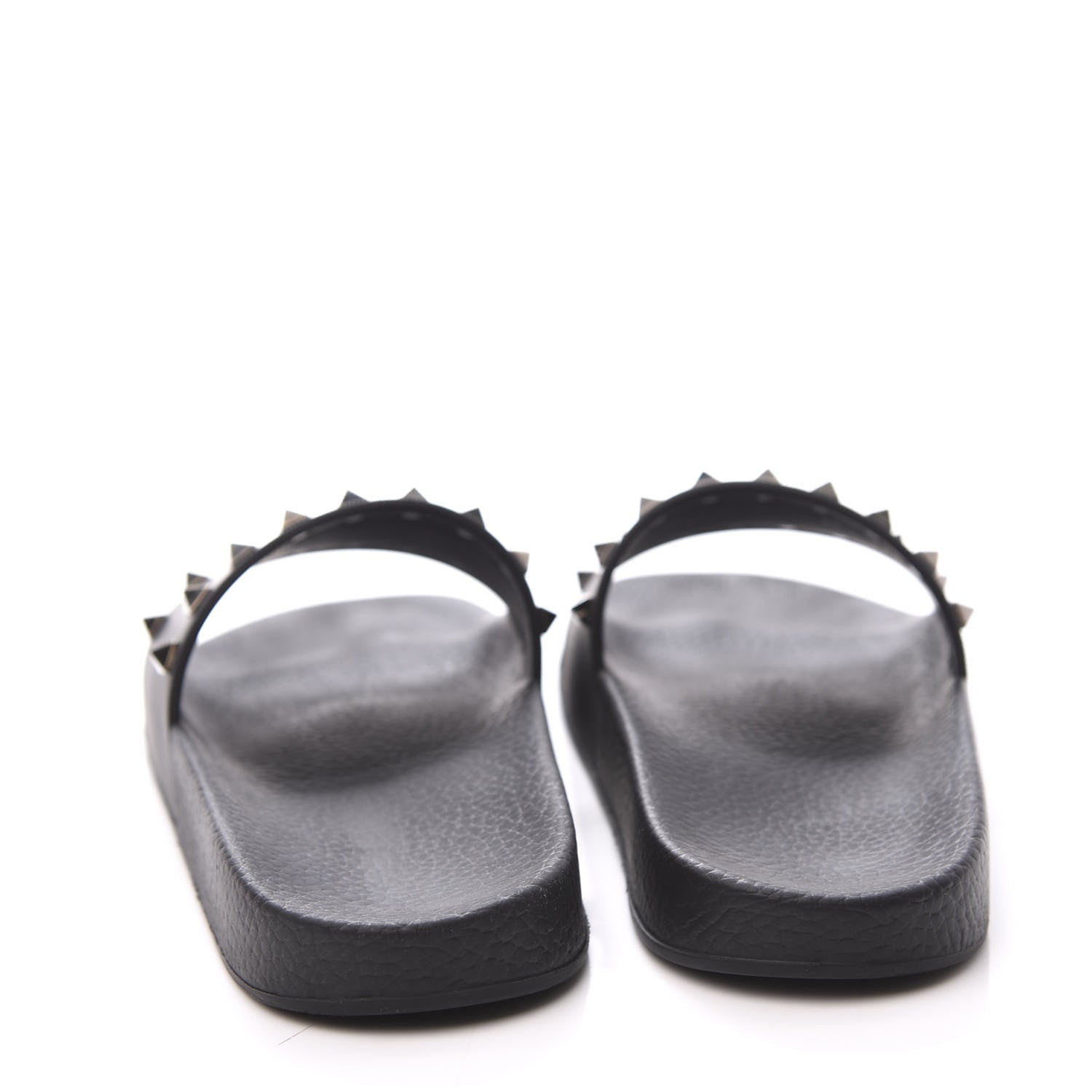 Valentino Garavani Rubber Rockstud Slide Sandals 38 Black 7 of 11