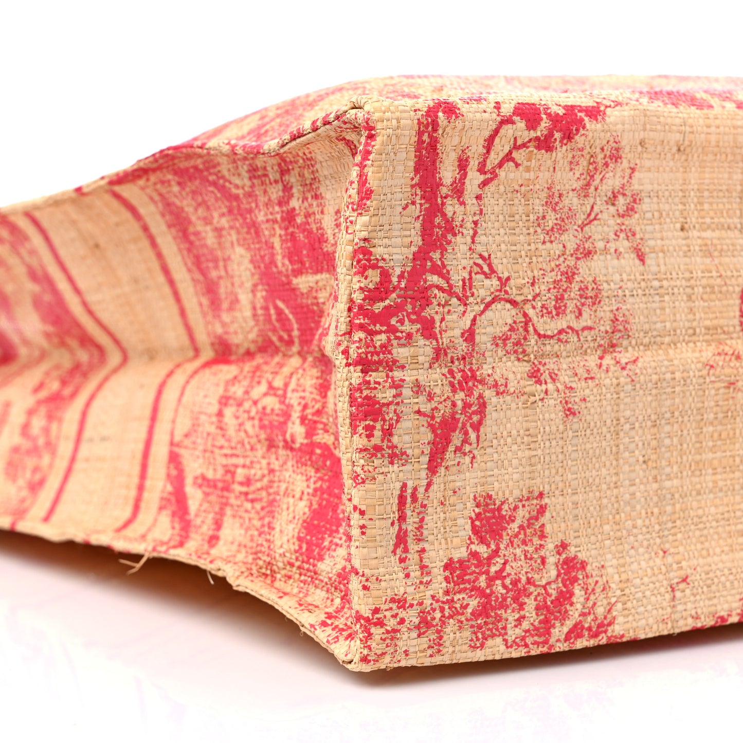Straw Dioriviera Tote Pink