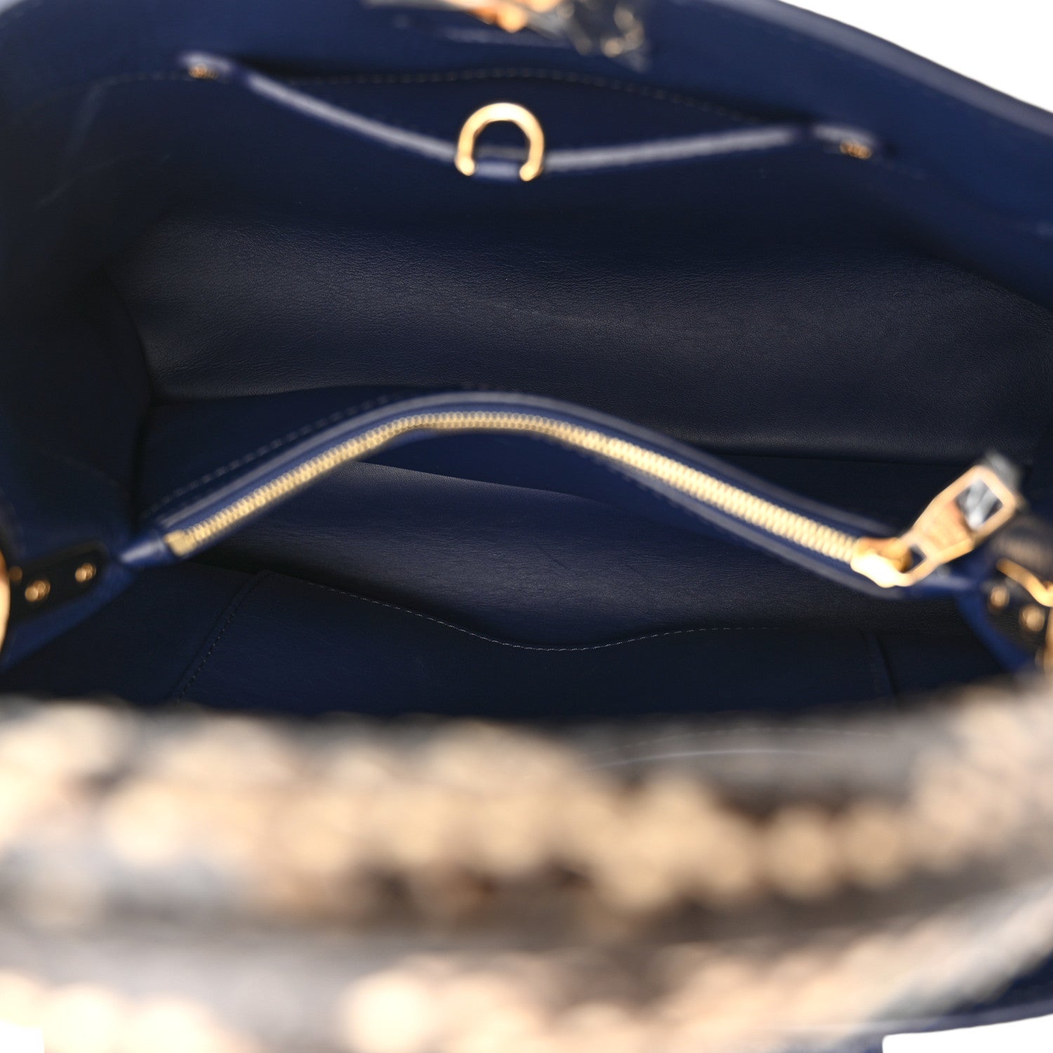 Louis Vuitton Taurillon Snakeskin Capucines GM Blue 5 of 9