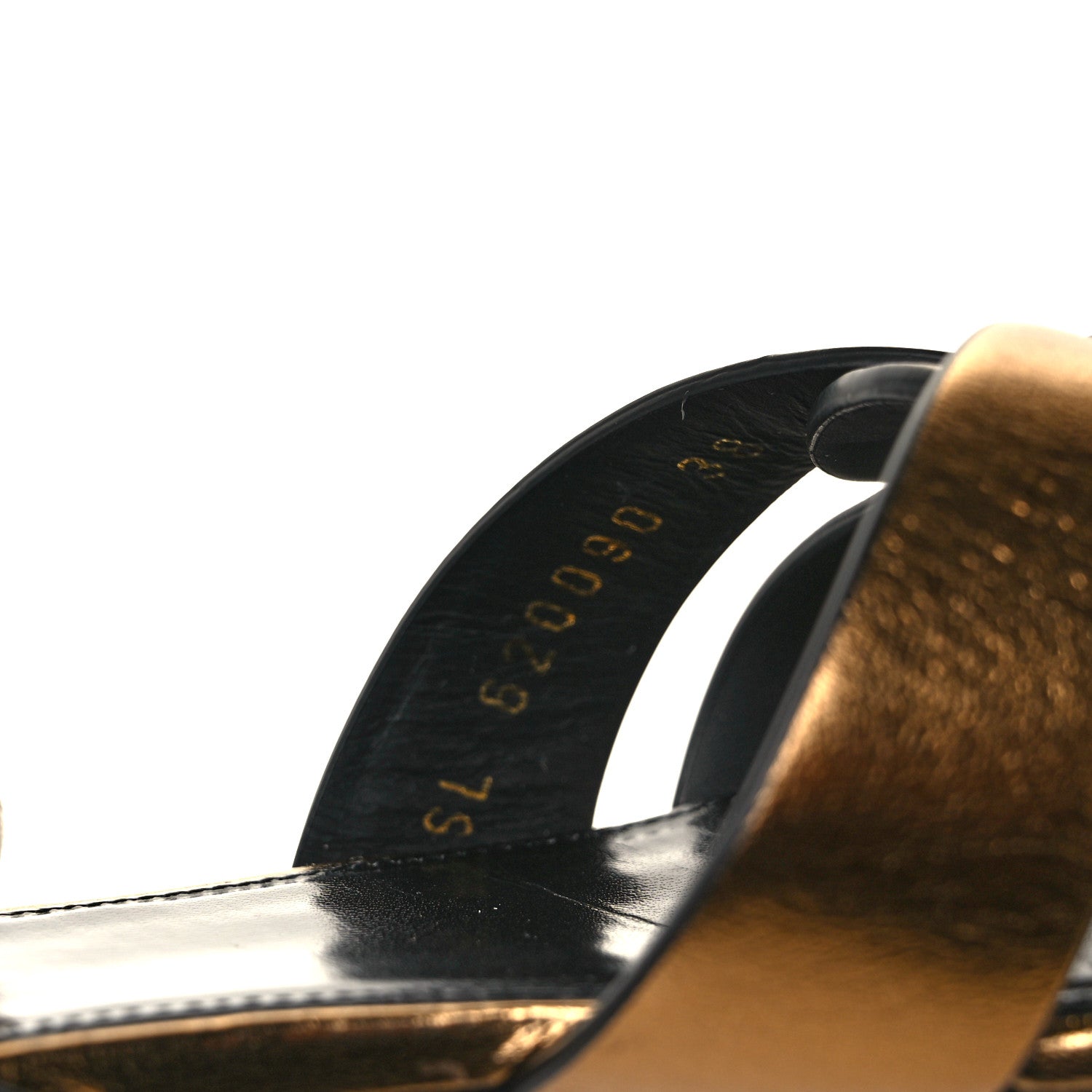 Saint Laurent Calfskin Tribute 05 Ankle Strap Sandals 38 Dark Gold 8 of 9