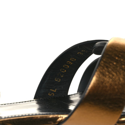 Saint Laurent Calfskin Tribute 05 Ankle Strap Sandals 38 Dark Gold 8 of 9