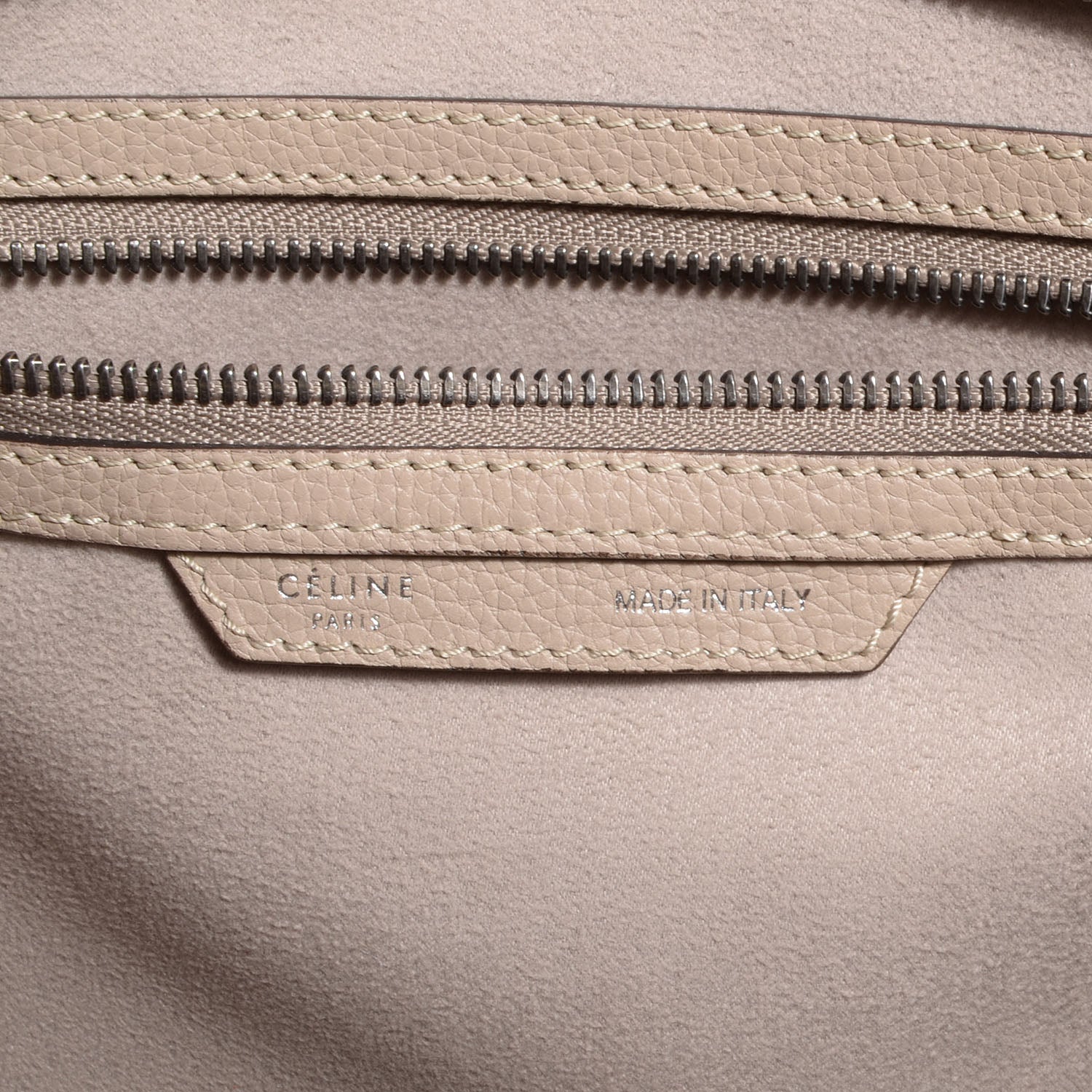 Celine Drummed Calfskin Mini Luggage Dune 6 of 9