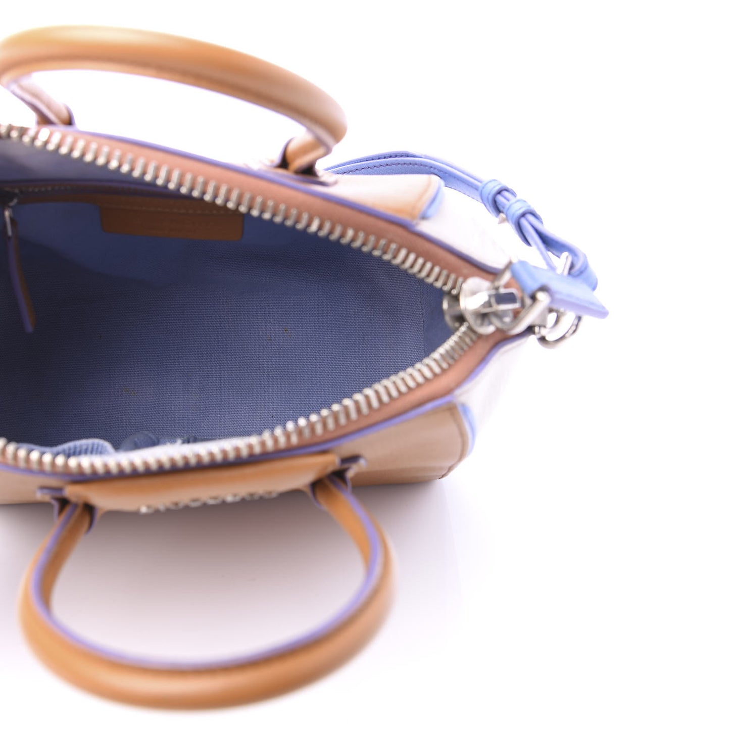 Sugar Goatskin Mini Tri-Color Antigona Tan White Blue