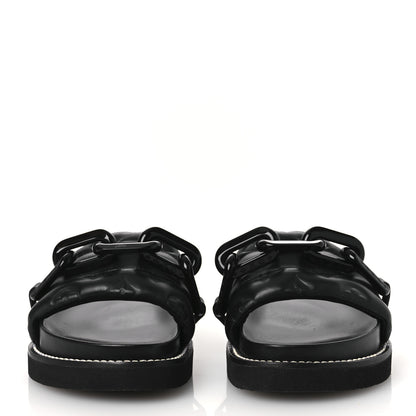 Louis Vuitton Calfskin Embossed Monogram Sunset Flat Comfort Mule 38.5 Black 3 of 11