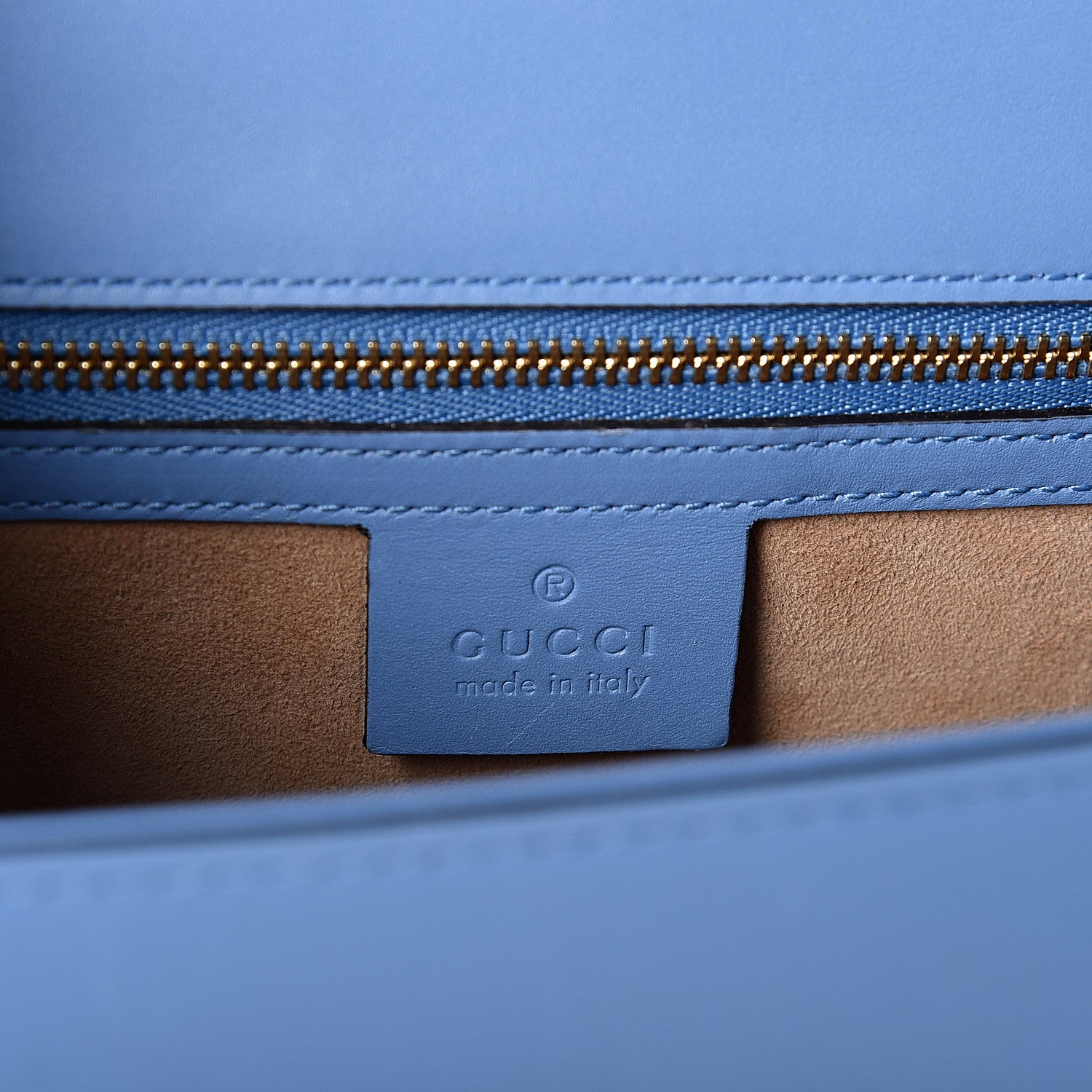 Gucci Calfskin Small Sylvie Shoulder Bag Clear Sky Blue 5 of 10