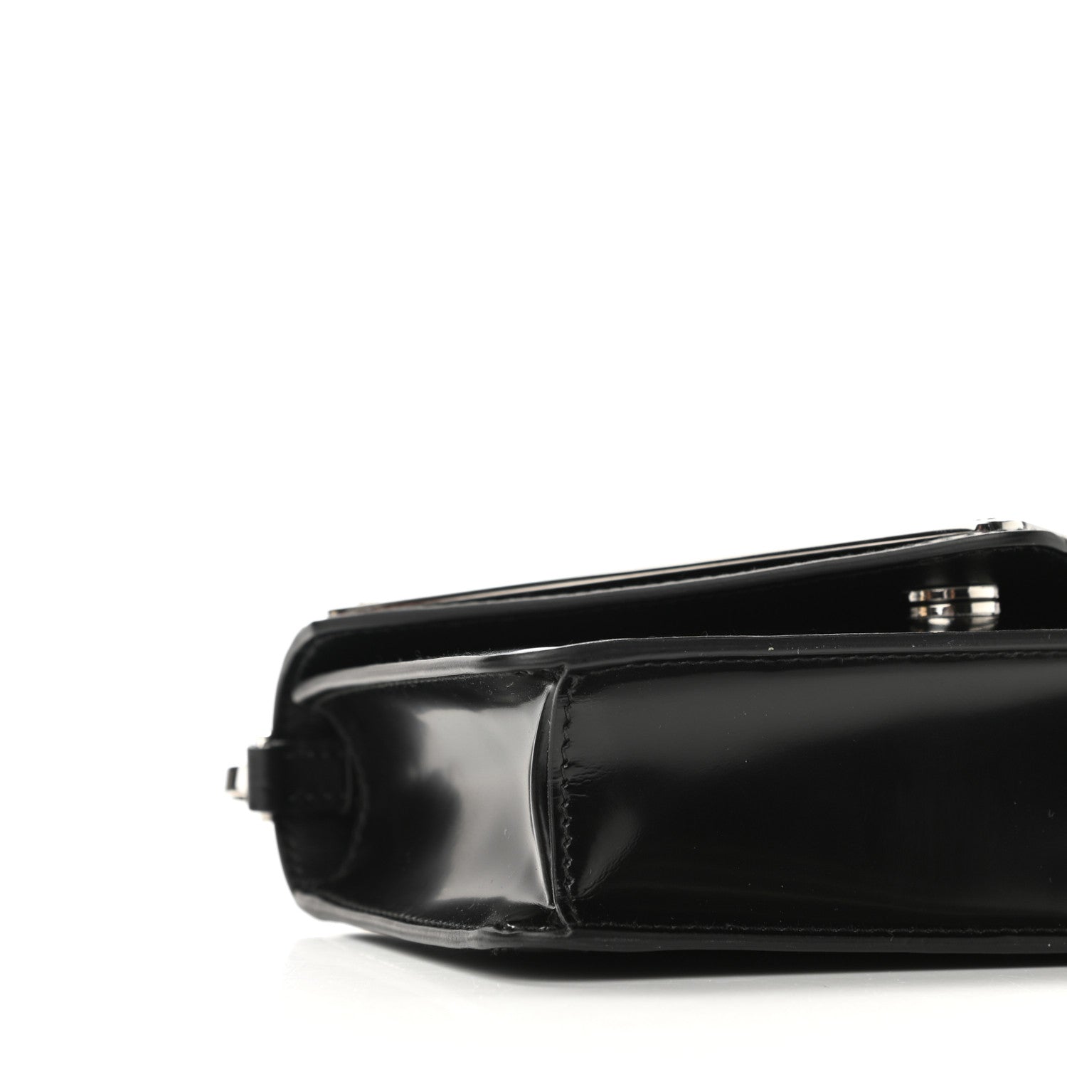 Prada Spazzolato Triangle Logo Plate Flap Chain Crossbody Bag Black 8 of 9