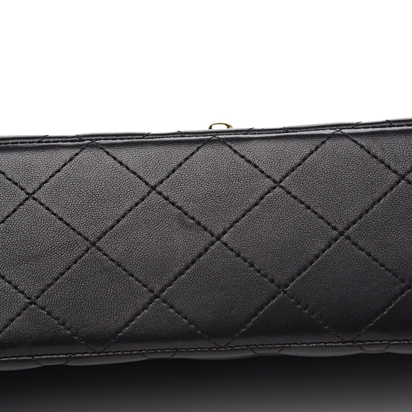 Lambskin Quilted Medium Double Flap Black