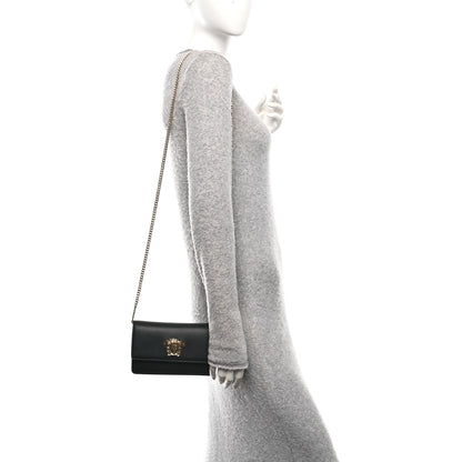Versace Grained Calfskin Medusa Evening Clutch Bag Black 2 of 10