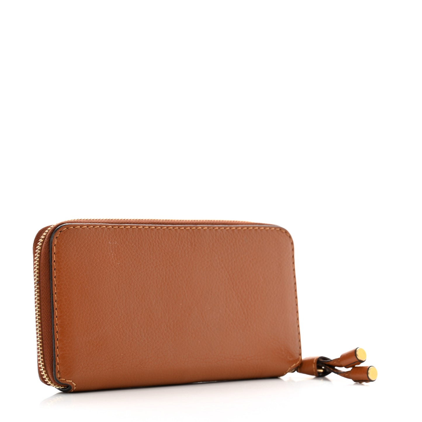 Grained Calfskin Marcie Long Zip Around Wallet Tan
