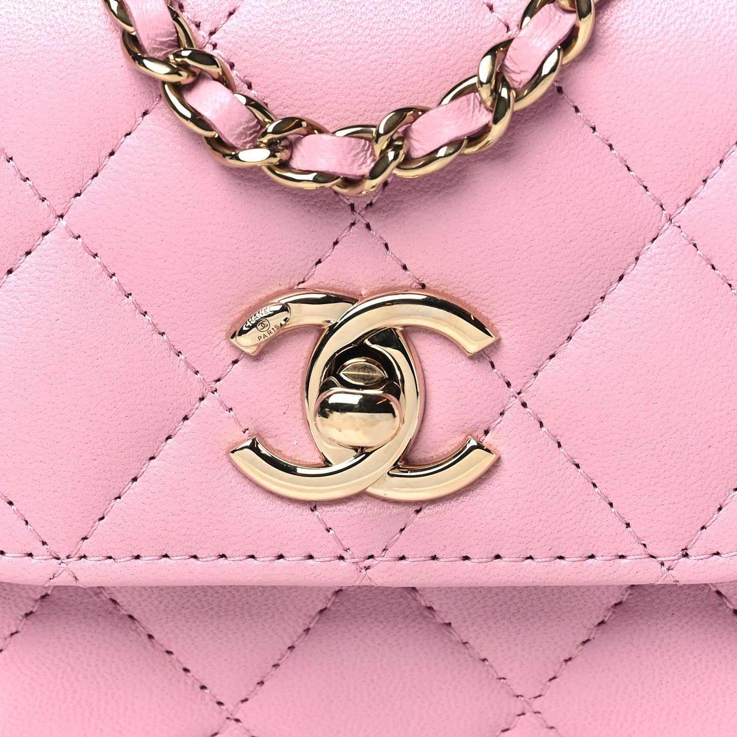 Chanel Lambskin Quilted Mini Trendy CC Clutch With Chain Pink 8 of 11