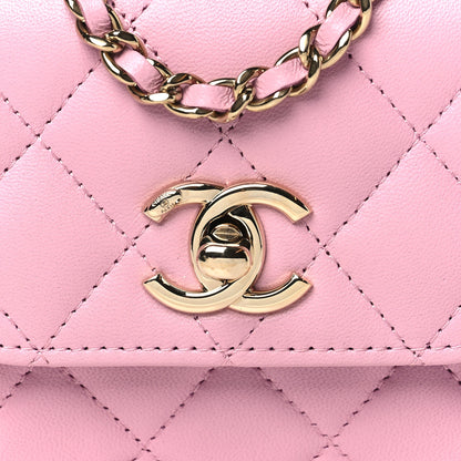 Chanel Lambskin Quilted Mini Trendy CC Clutch With Chain Pink 8 of 11