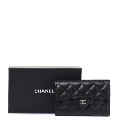 Chanel Caviar Quilted Medium Flap Wallet Black 9 of 9