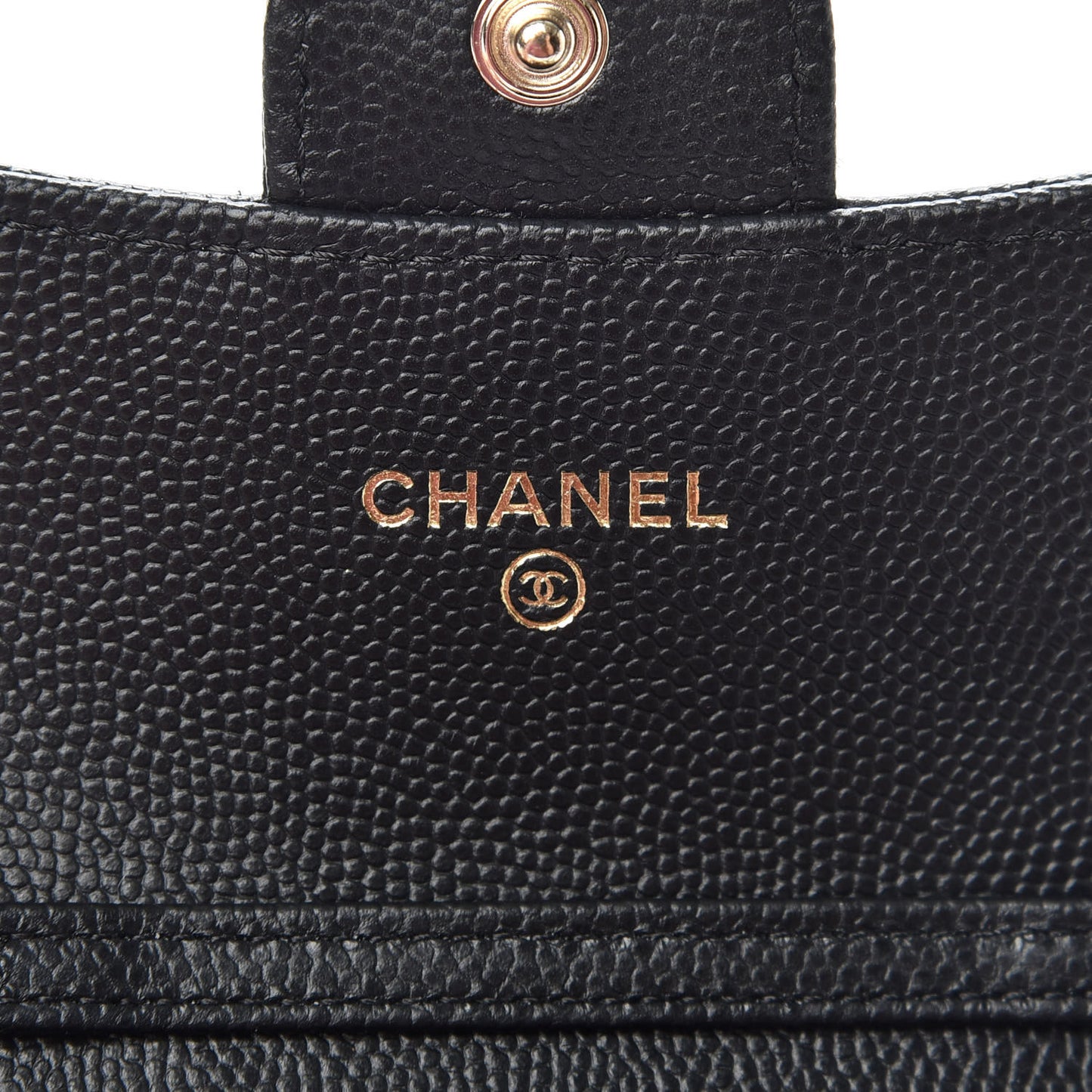Caviar Quilted Flap Card Holder On Chain Black