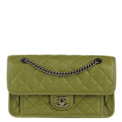 Chanel Calfskin Quilted Medium Casual Riviera Flap Green 1 of 8