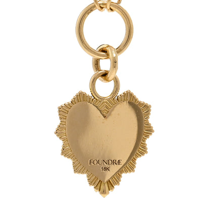 Foundrae 18K Yellow Gold Enamel Reflection Heart Love Token Drop Necklace 5 of 6
