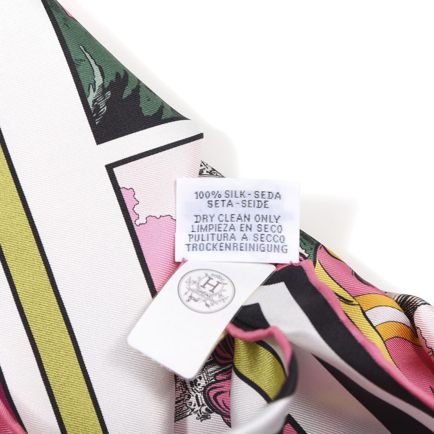 Silk Carre Wow Double Face Scarf 90 Rose Vert Rose Framboise