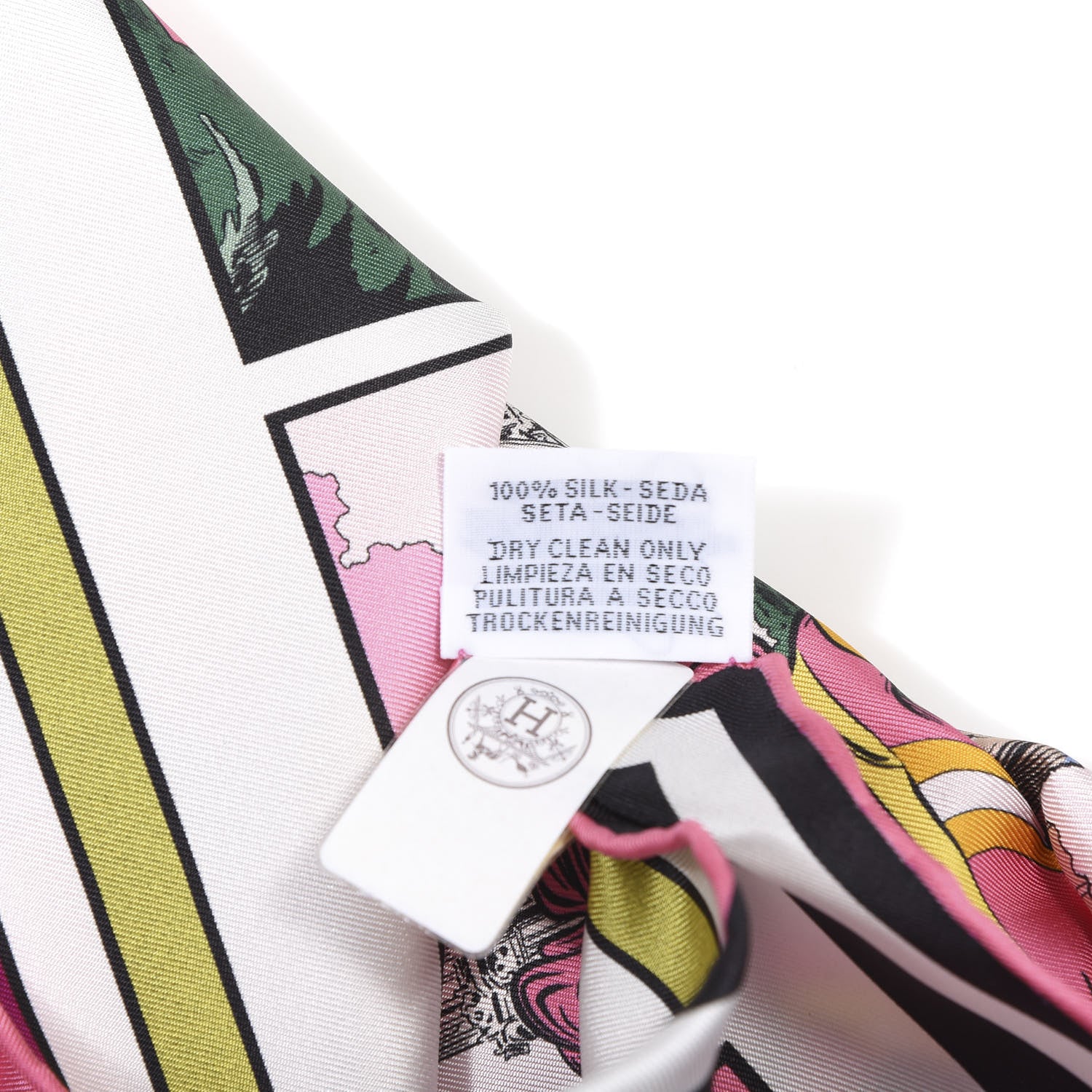 Hermes Silk Carre Wow Double Face Scarf 90 Rose Vert Rose Framboise 7 of 7