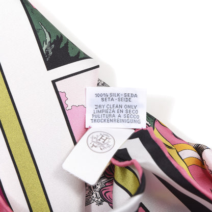 Hermes Silk Carre Wow Double Face Scarf 90 Rose Vert Rose Framboise 7 of 7