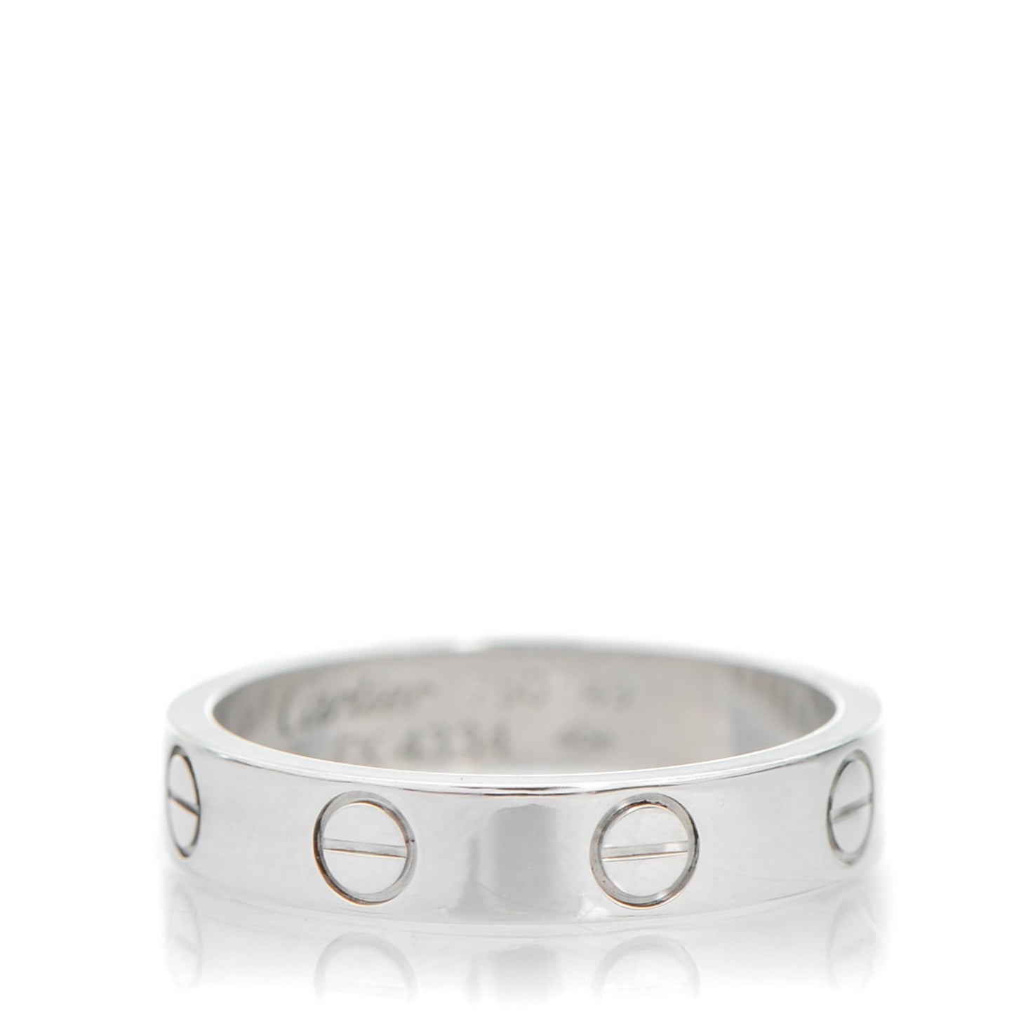 18K White Gold 4mm LOVE Wedding Band Ring 49 4.75