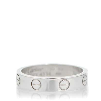 Cartier 18K White Gold 4mm LOVE Wedding Band Ring 49 4.75 1 of 4