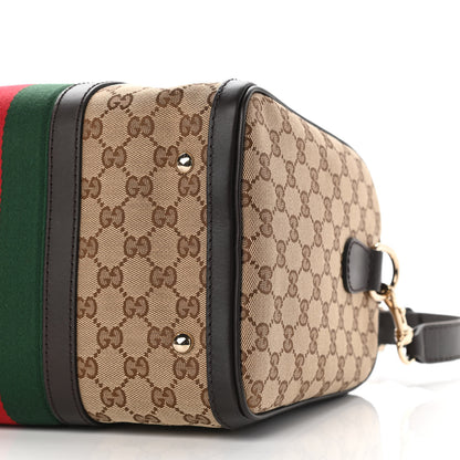 Gucci Monogram Vintage Web Medium Boston Dark Brown 10 of 10