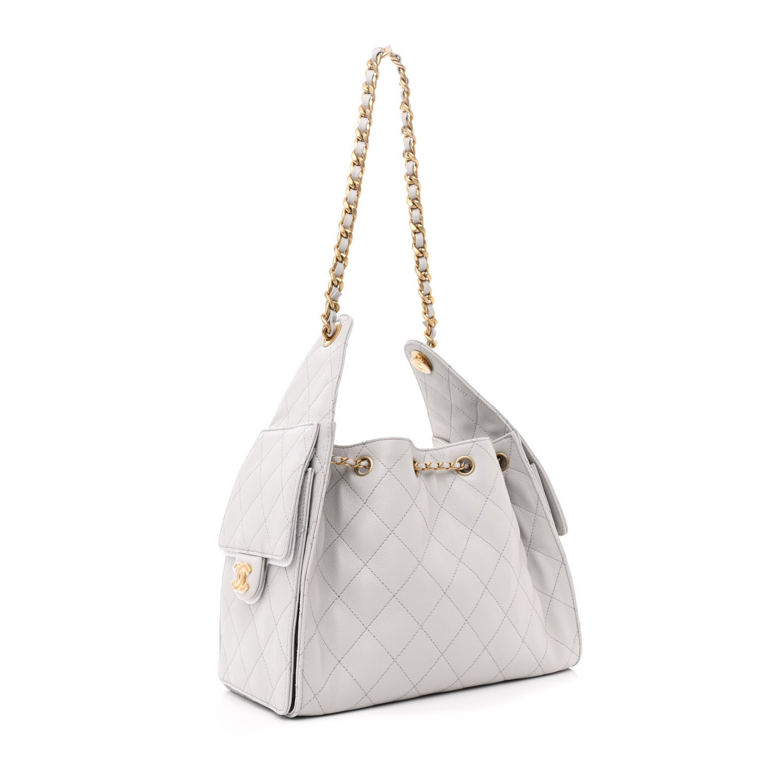 Chanel Caviar Quilted Small Chanel 25 Handbag Light Grey 4 of 12