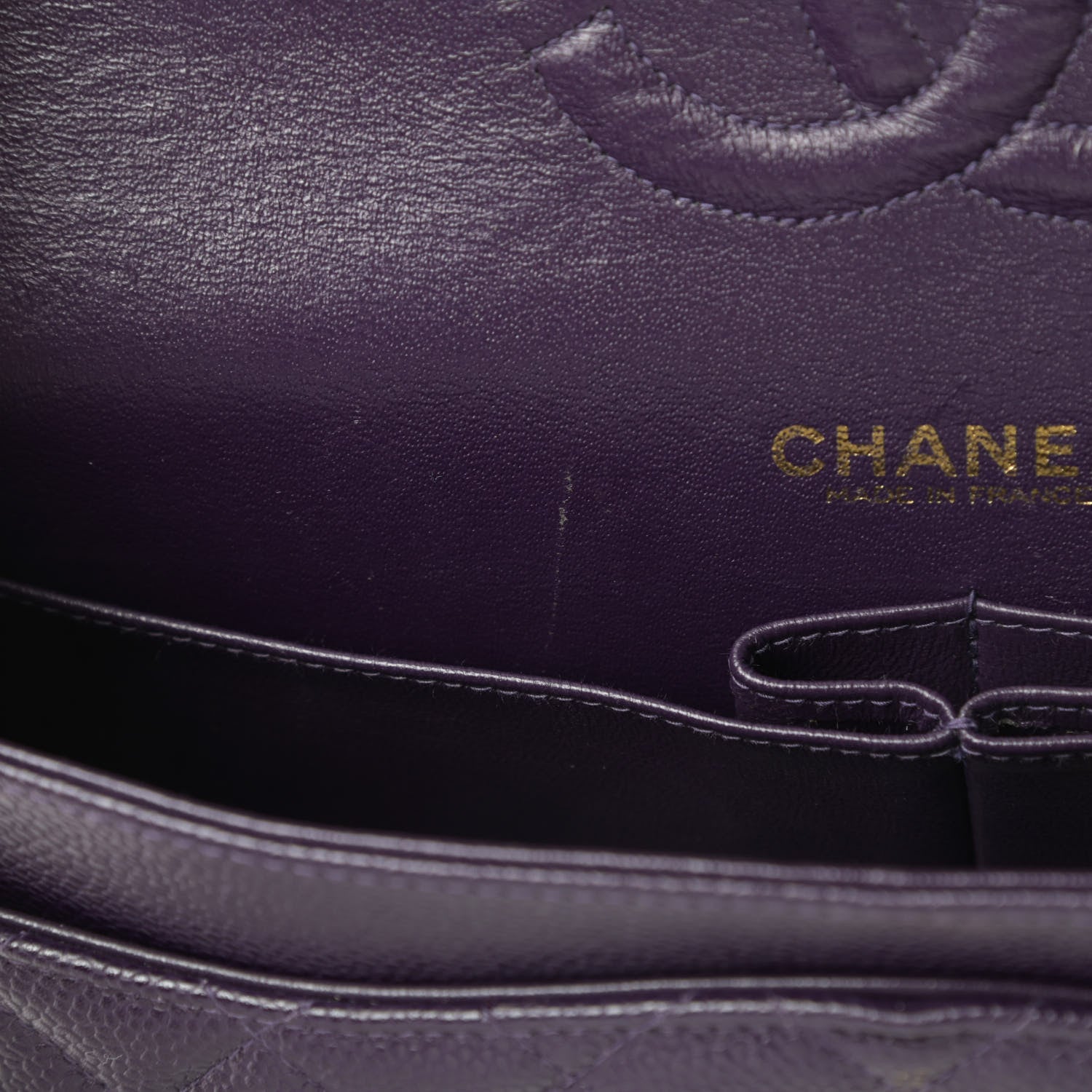 Chanel Caviar Quilted Medium Double Flap Dark Purple 13 of 16