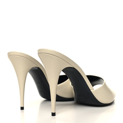 Saint Laurent Calfskin New Belfagor 110mm Mules 41 Pearl 4 of 9