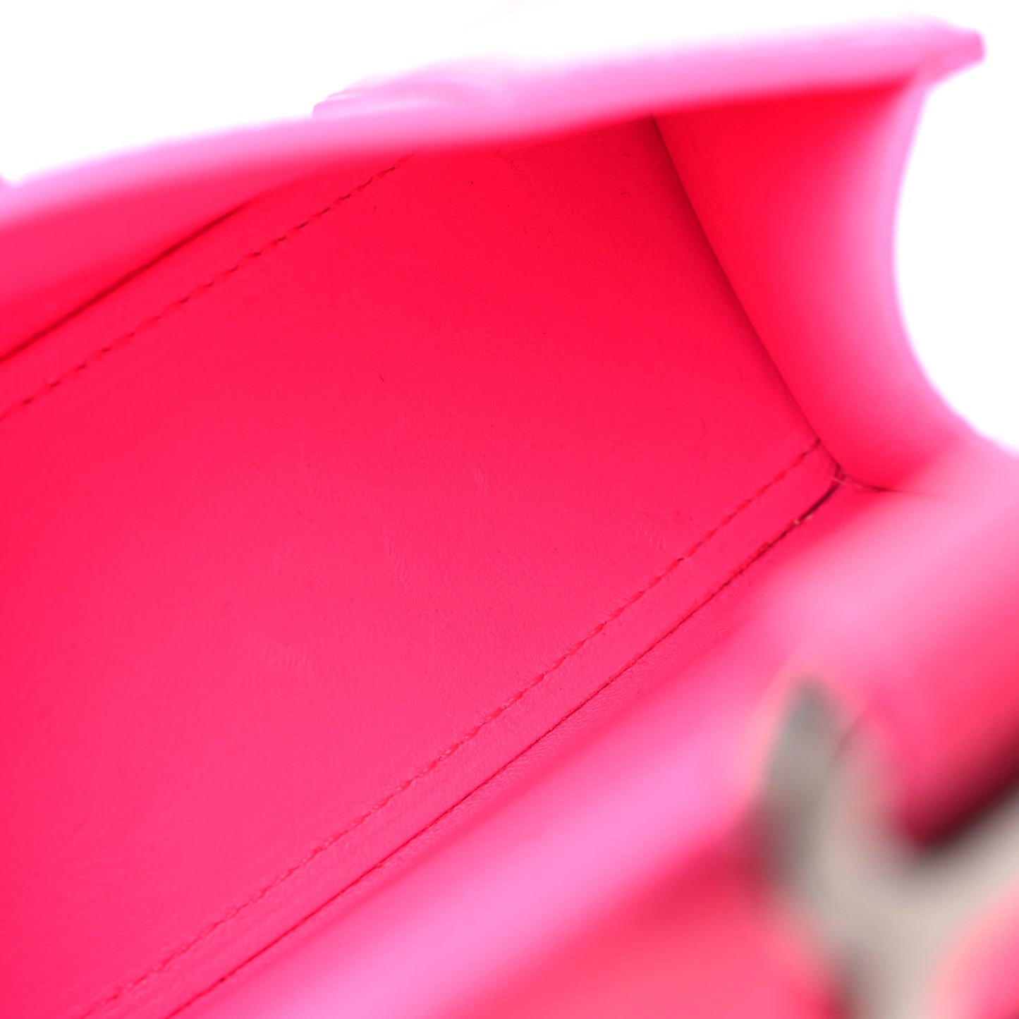 Shiny Box Calfskin Hourglass Top Handle Bag XS Hot Pink